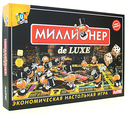 Экономическая игра "Миллионер de Luxe" кубика, инструкция на русском языке инфо 10502a.