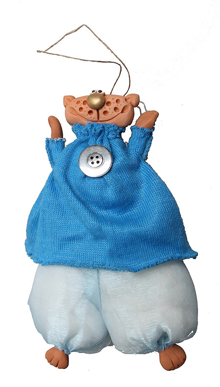 Авторская подвесная кукла "Кот в синем свитере" - Ручная работа дом, внесет разнообразие в интерьер инфо 11497e.