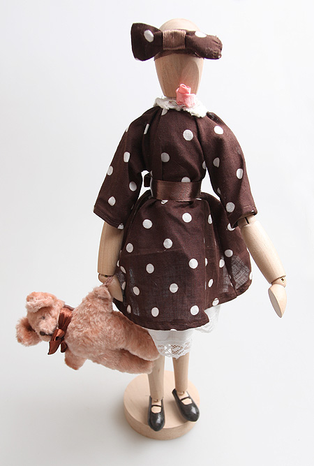 Авторская кукла на шарнирах "Девочка с плюшевым мишкой" Ручная работа богемного стиля! Автор Марлен Кандинская инфо 11532e.