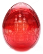 Яйцо "Смольный собор" (Красное стекло, гравировка) Ручная авторская работа диаметр 7 см Сохранность отличная инфо 11562e.