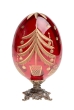 Яйцо "Елка" на медной подставке Рубиновое стекло, гранение, золочение, бронзирование Ручная авторская работа 7,5 см) Диаметр 5,5 см инфо 11564e.