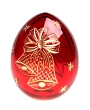Яйцо "Колокольчики" (Рубиновое стекло, гранение, золочение) Ручная авторская работа 7,5 см, диаметр 5 см инфо 3606f.