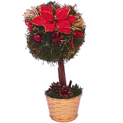 Новогоднее украшение "Деревце в горшочке", цвет: красный, 29 см см Артикул: 6008/95C/10 Производитель: Китай инфо 13286f.