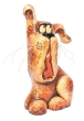 Скульптура "Собака" (Дерево, резьба, роспиь) Ручная авторская работа в дом! Автор Людмила Лыкова инфо 13529f.