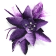 Брошь "Черно-фиолетовый цветок" (Войлок, бусины, металл) Ручная авторская работа помощью иглы или мыльного раствора инфо 13834f.