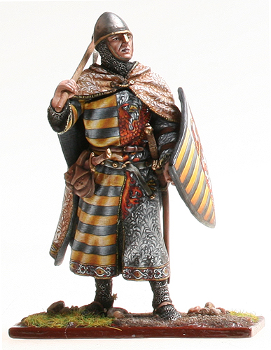 Саксонский рыцарь, крестовый поход на Литву, XIII век, Англия (Оловянная миниатюра - Авторская роспись) Авторская работа Мастерская "Чекан" 2008 г инфо 292g.