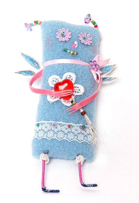 Авторская игрушка "Кадаврик голубой с цветком" - Ручная работа с замечательными игрушками Алисы Баженковой! инфо 3044i.